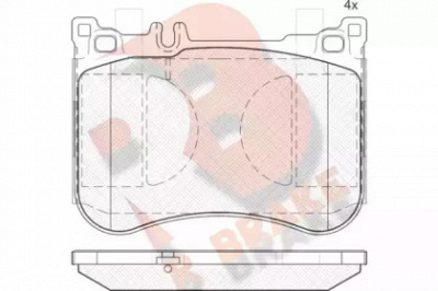 R BRAKE rb2080 -  Комплект тормозных колодок, дисковый тормоз